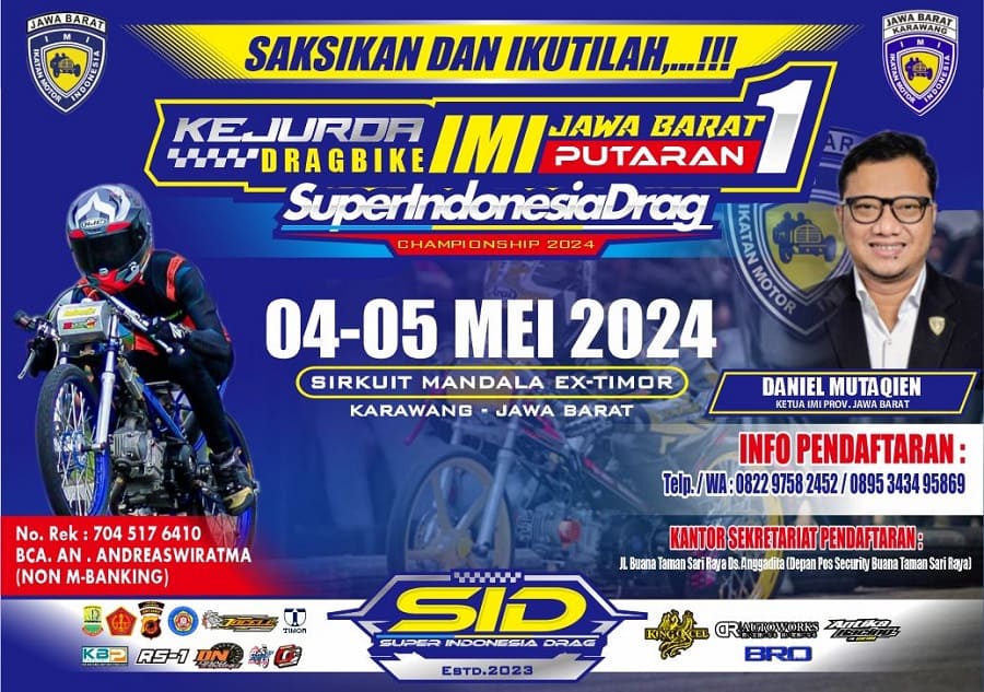 Karawang Siap Pentaskan Kejurda Drag Bike IMI Jabar Putaran 1 SID Championship (4-5 Mei 2024)